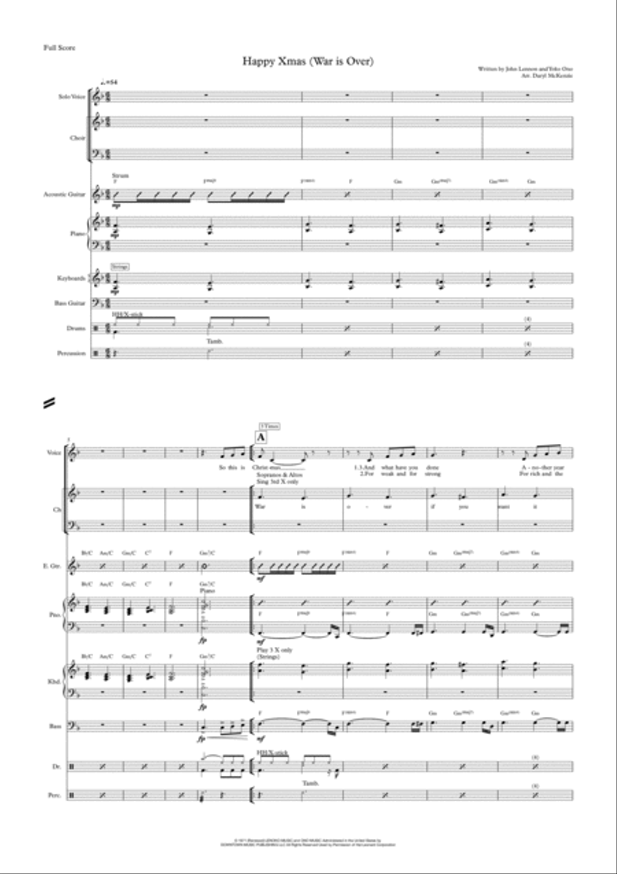 Happy Xmas (war Is Over) Choir scores gallery preview page 4
