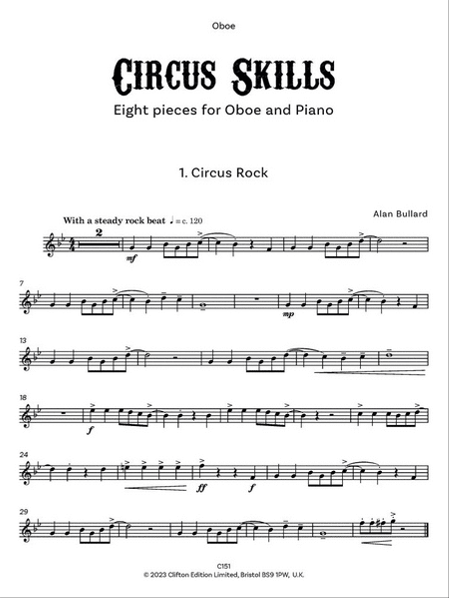 Circus Skills for Oboe Piano Accompaniment scores gallery preview page 2