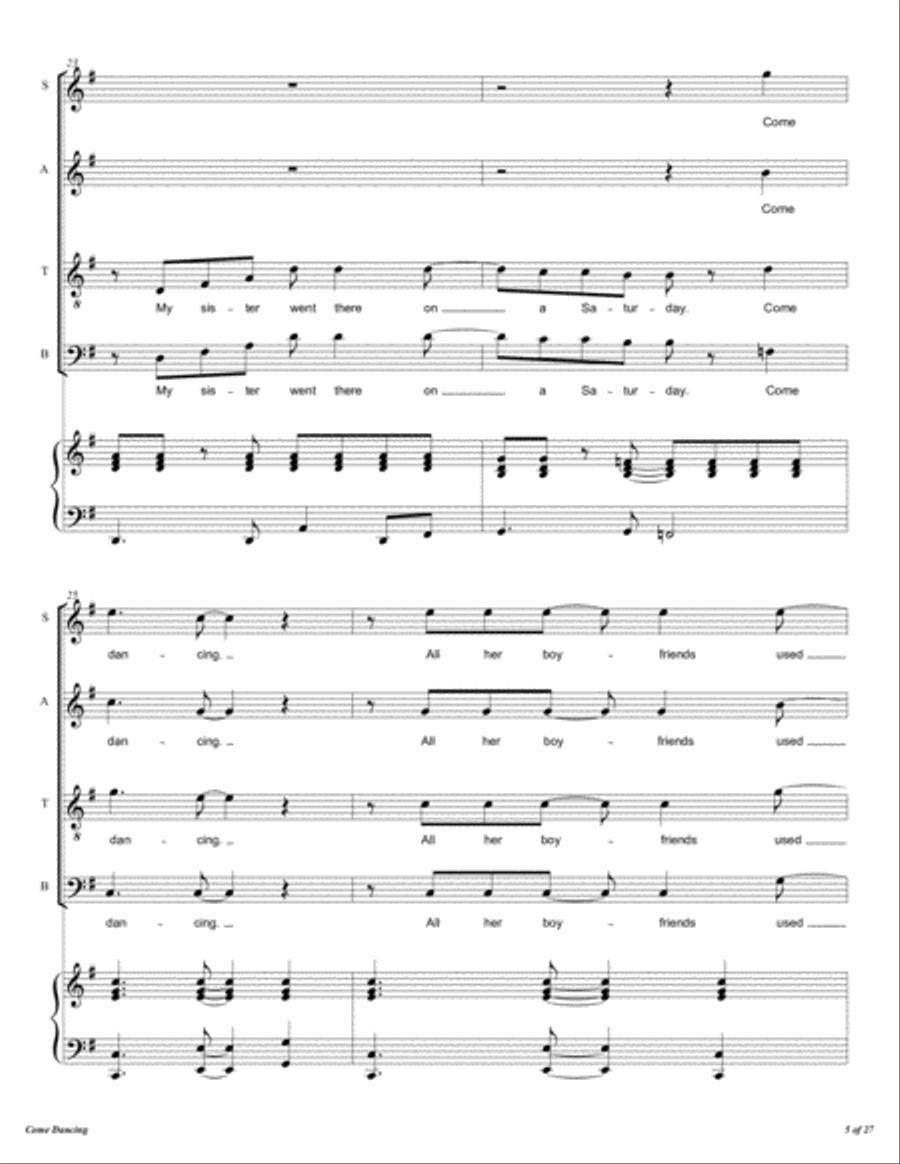 Come Dancing Come Dancing 4-Part scores gallery preview page 6