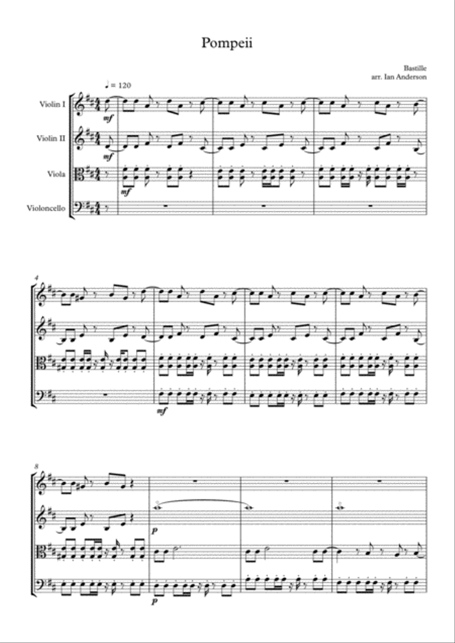 Pompeii String Quartet scores gallery preview page 1