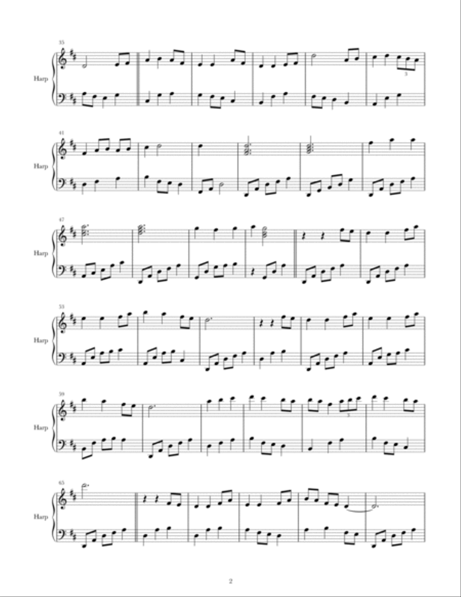 Come Thou Fount of Every Blessing Celtic Harp scores gallery preview page 2
