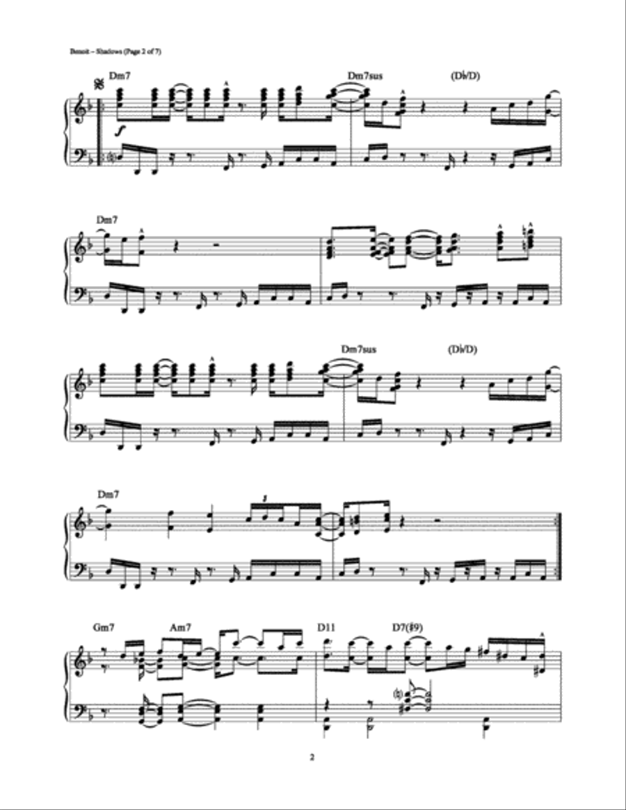 Shadows Shadows Piano Solo scores gallery preview page 2