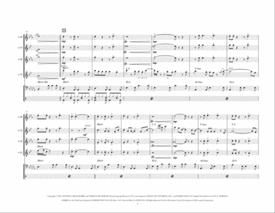 The Girl From Ipanema (Garota De Ipanema) Saxophone Quartet scores gallery preview page 5