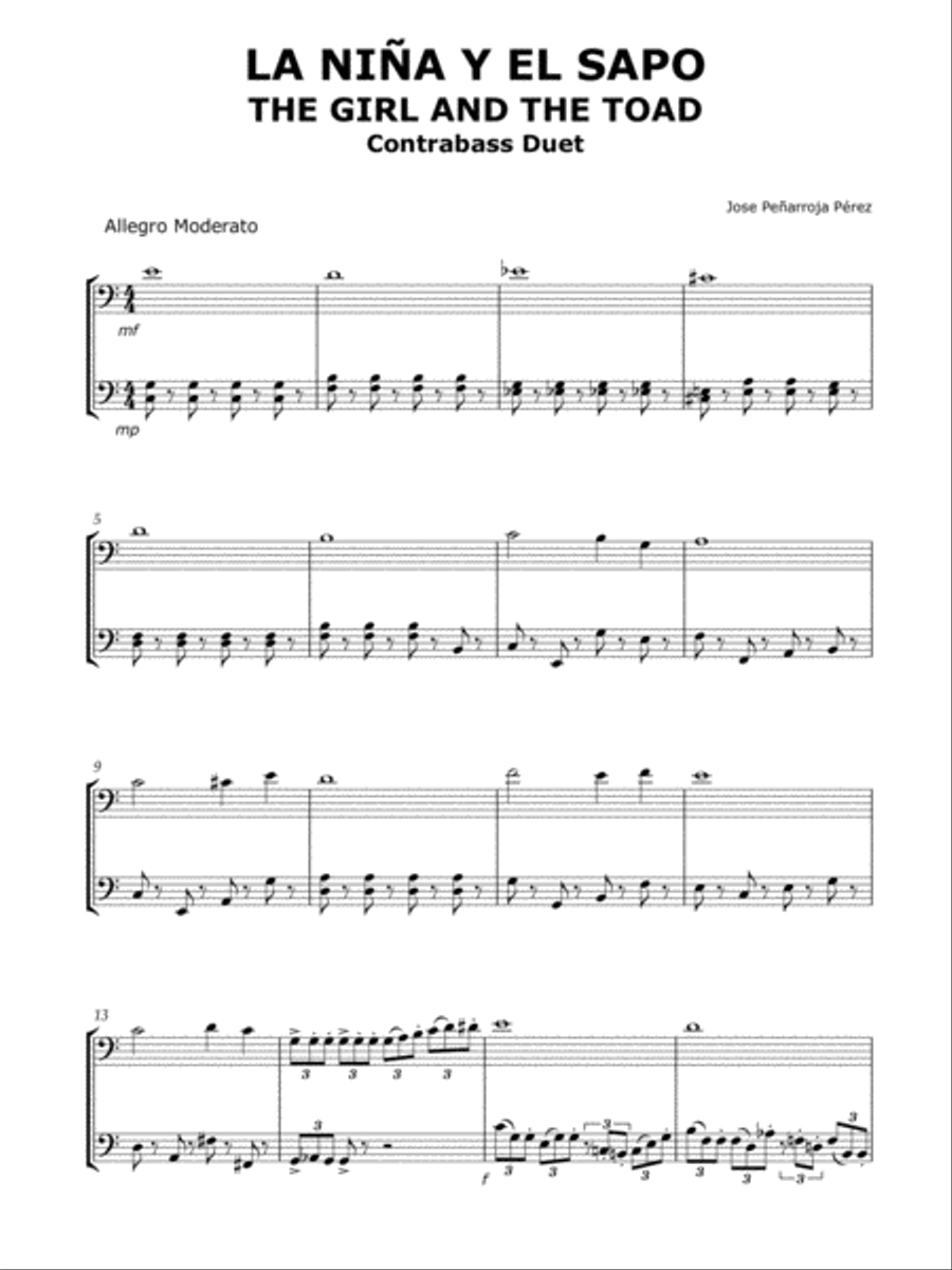 The girl and the toad / Contrabass Duet String Duet scores gallery preview page 2