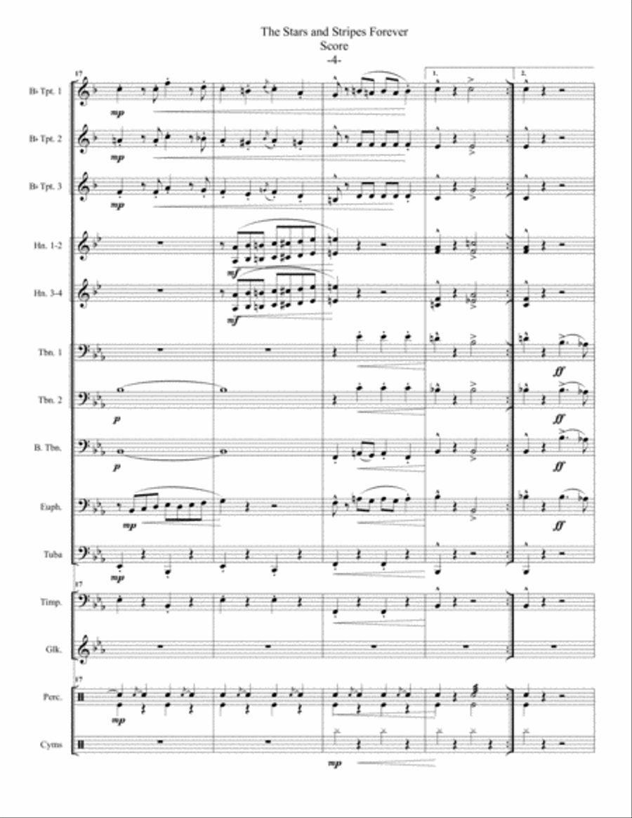 The Stars and Stripes Forever! For Brass Ensemble Brass Ensemble scores gallery preview page 6