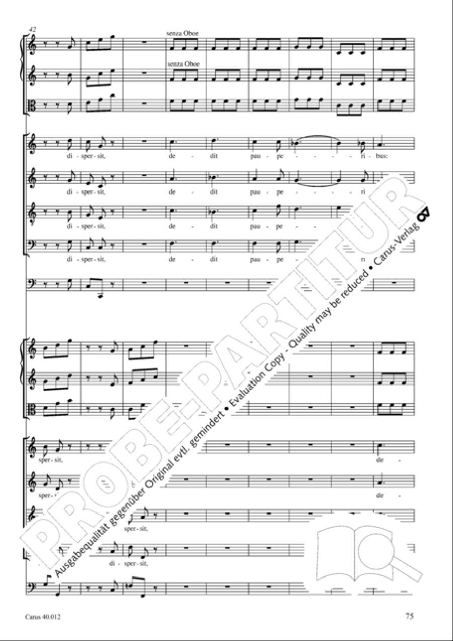 Beatus vir (How blest is he) Psalm 111 4-Part scores gallery preview page 76