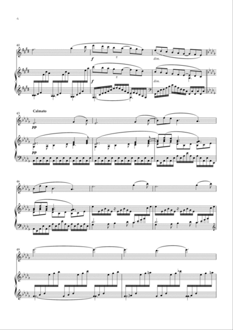 Clair De Lune (Flute and Piano) - Debussy Flute Solo scores gallery preview page 4