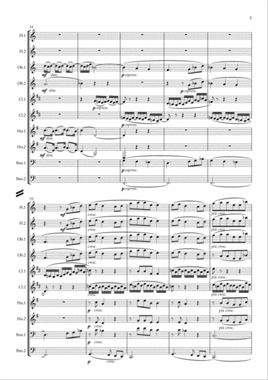 Debussy: Suite Bergamasque Mvt.2 Menuet - wind dectet School and Community scores gallery preview page 6