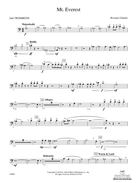Mt. Everest: 2nd Trombone by Rossano Galante Concert Band - Digital Sheet Music