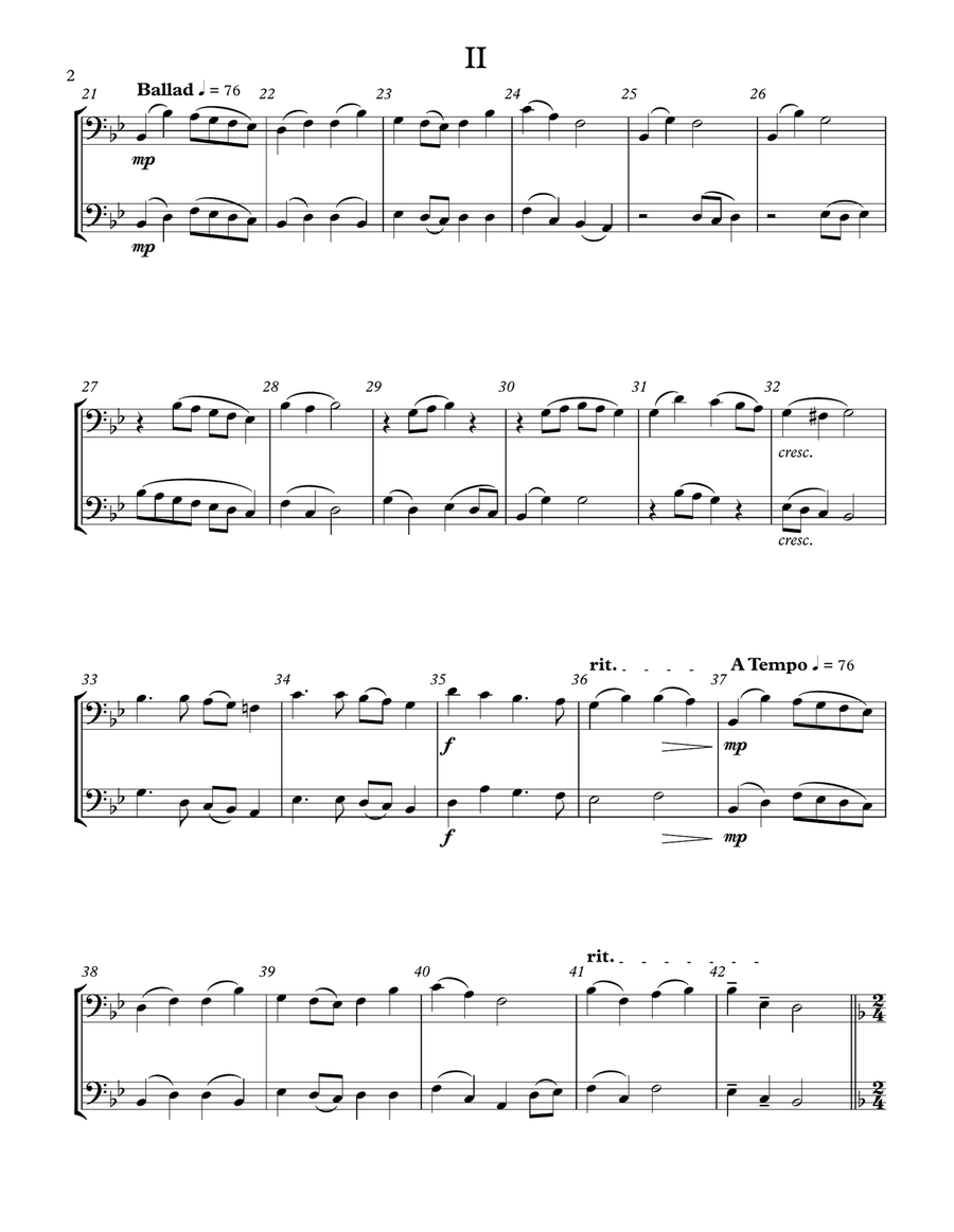 5 Duets For Any Two Band Instruments (Bass Clef) Bassoon scores gallery preview page 2