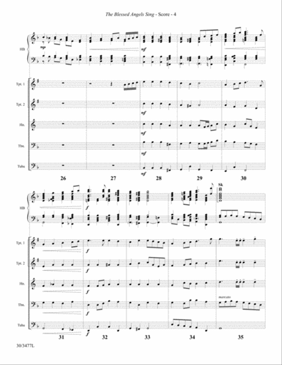 The Blessed Angels Sing - Full Score and Parts for Brass Quintet Brass Quintet scores gallery preview page 5