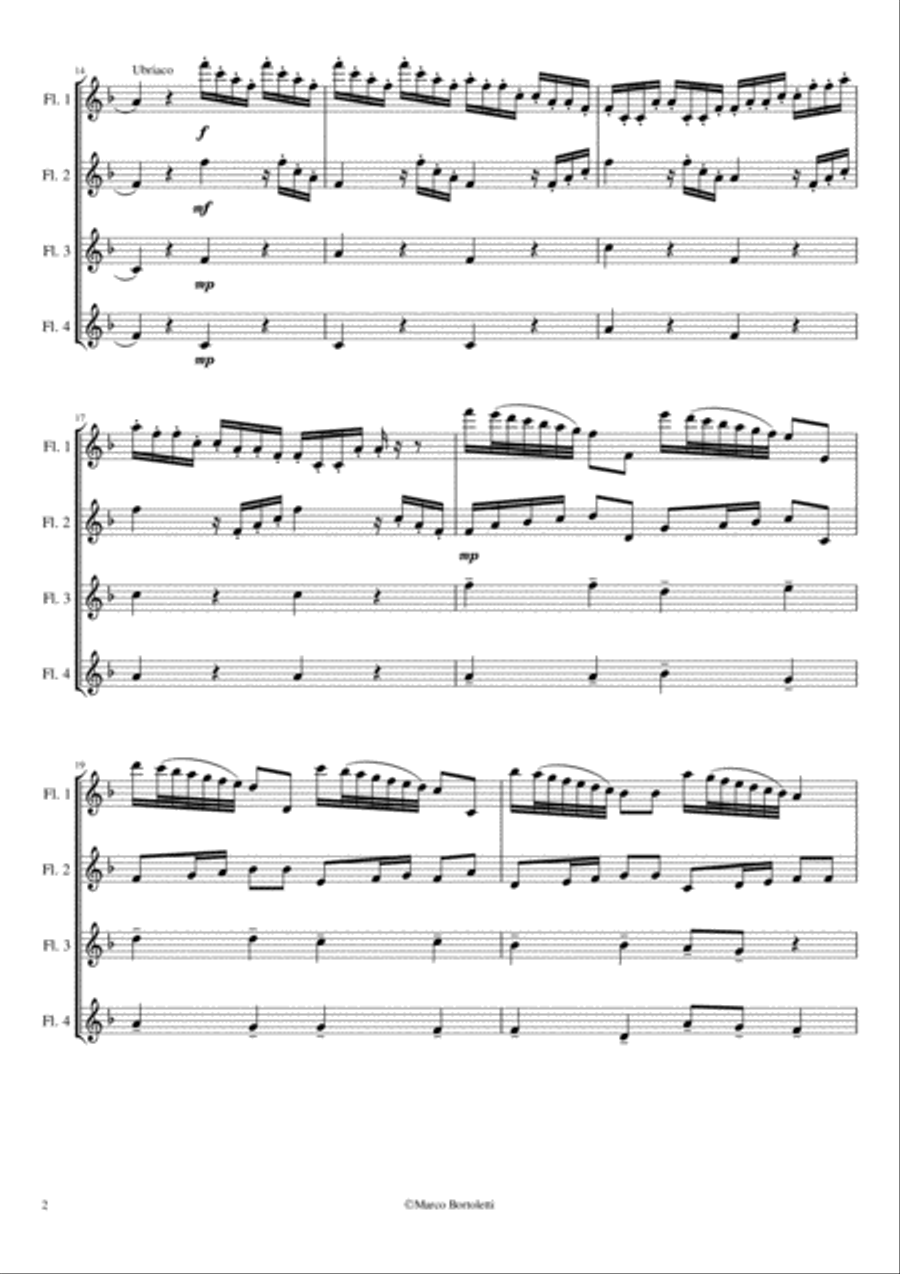Flute Quartet trascription (First Movement) from 