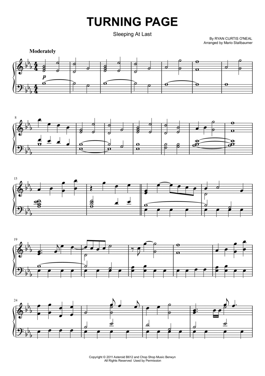 Turning Page Piano Solo scores gallery preview page 1