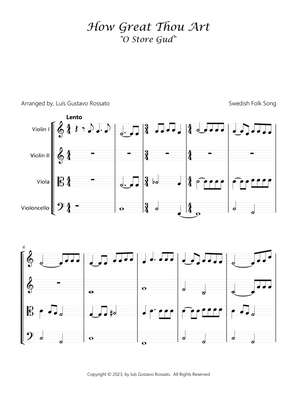How Great Thou Art (O Store Gud) - Strings Quartet - Key of C