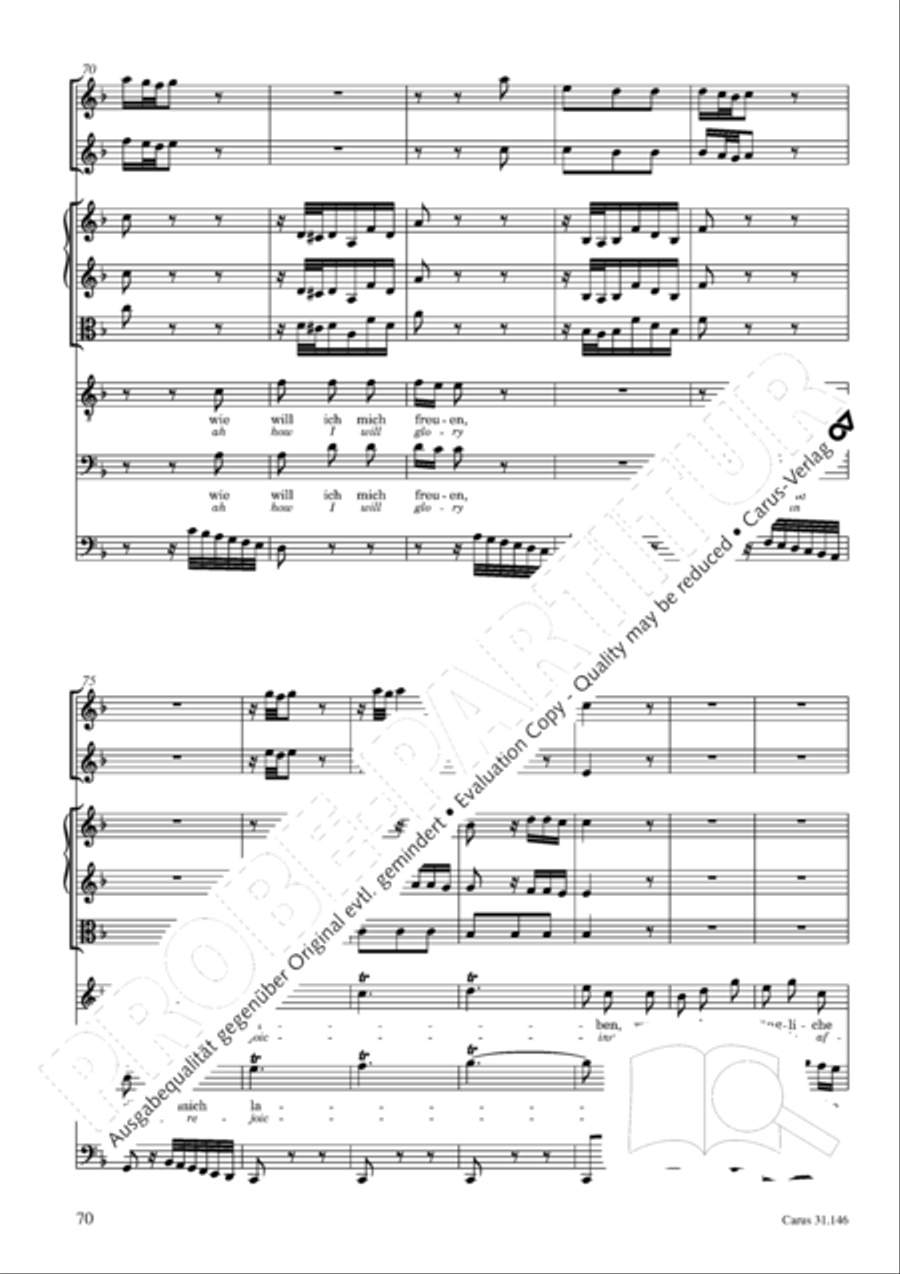 Through bitter tribulation we enter into God's kingdom (Wir mussen durch viel Trubsal in das Reich Gottes eingehen) 4-Part scores gallery preview page 71