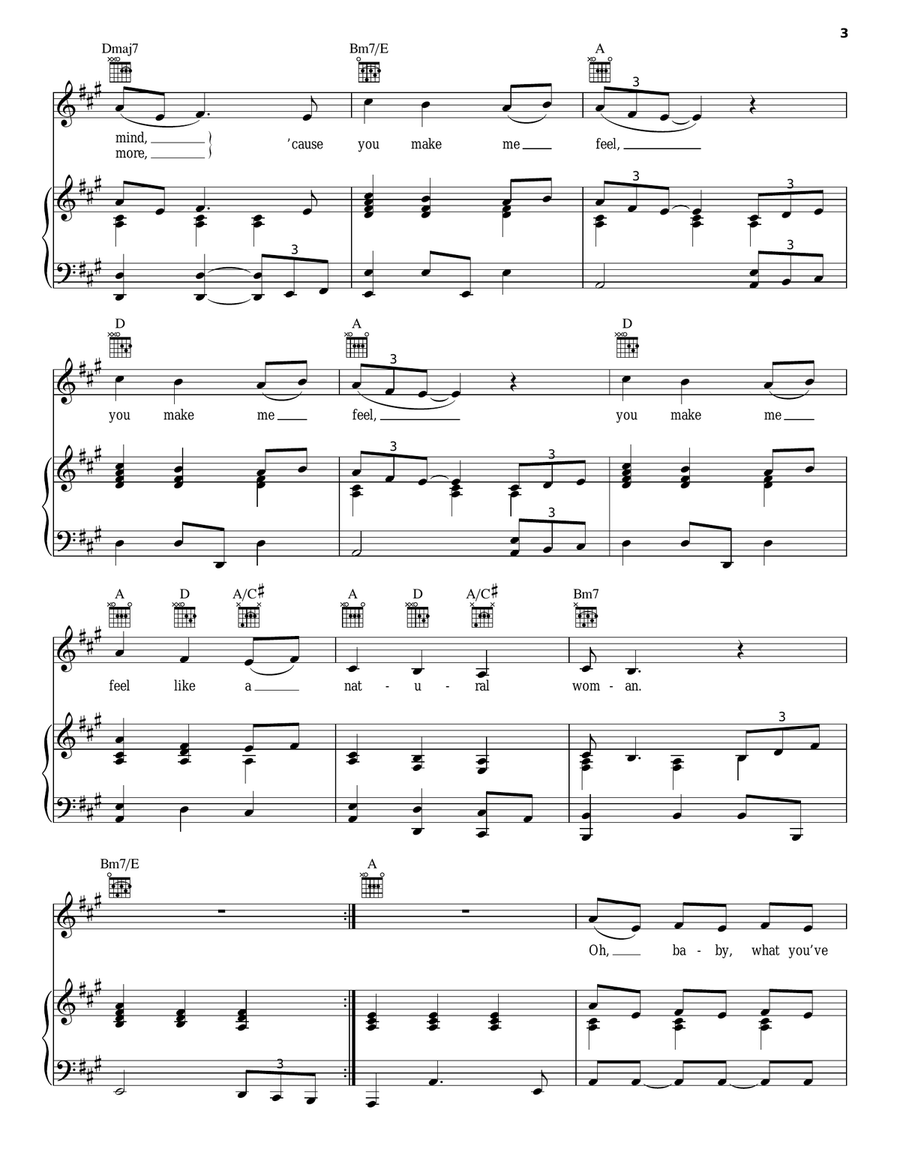 (You Make Me Feel Like) A Natural Woman Acoustic Guitar scores gallery preview page 3