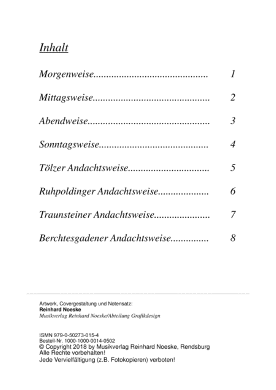 Acht Bläserweisen im alpenländischen Stil für Blechbläserquintett Brass Ensemble scores gallery preview page 2