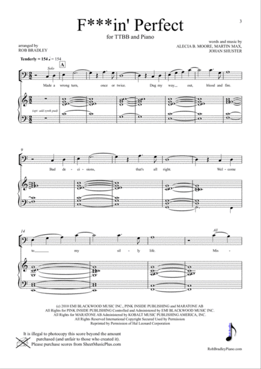 F***in' Perfect F***in' Perfect TTBB scores gallery preview page 3