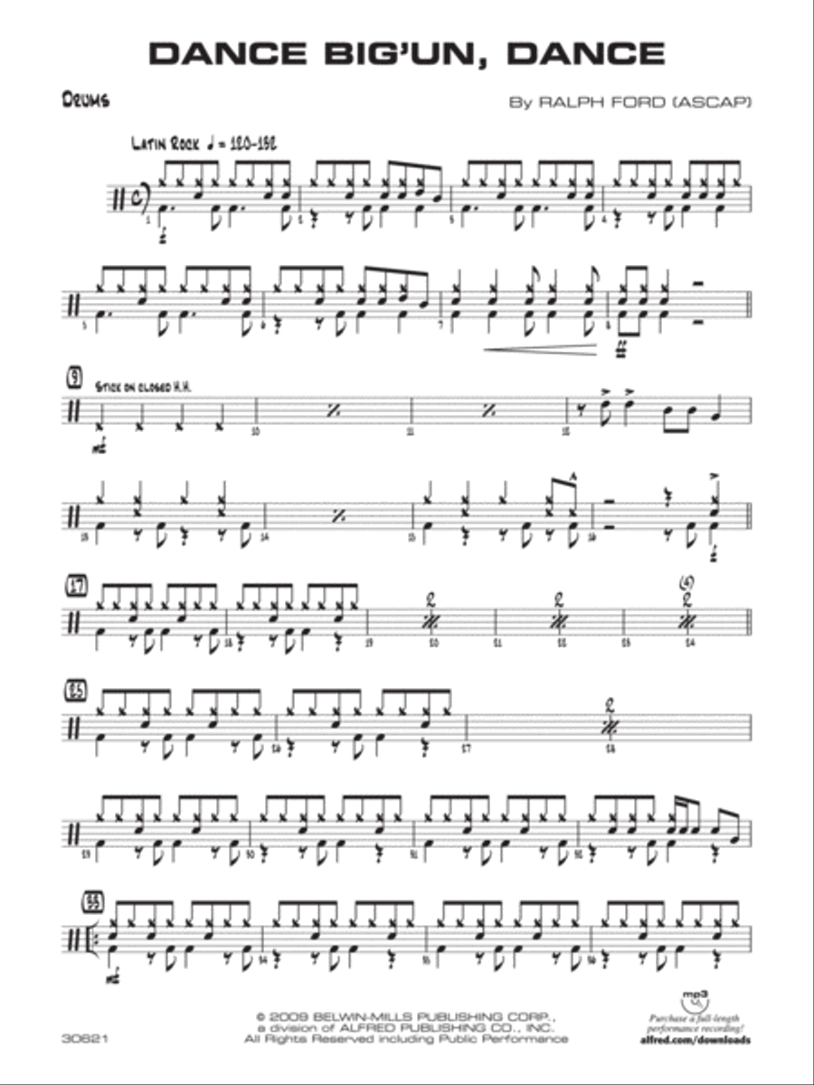 Dance Big'un Dance: Drums Jazz Ensemble scores gallery preview page 1