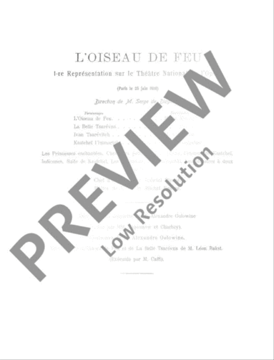 L'oiseau de feu - The Firebird Piano scores gallery preview page 3