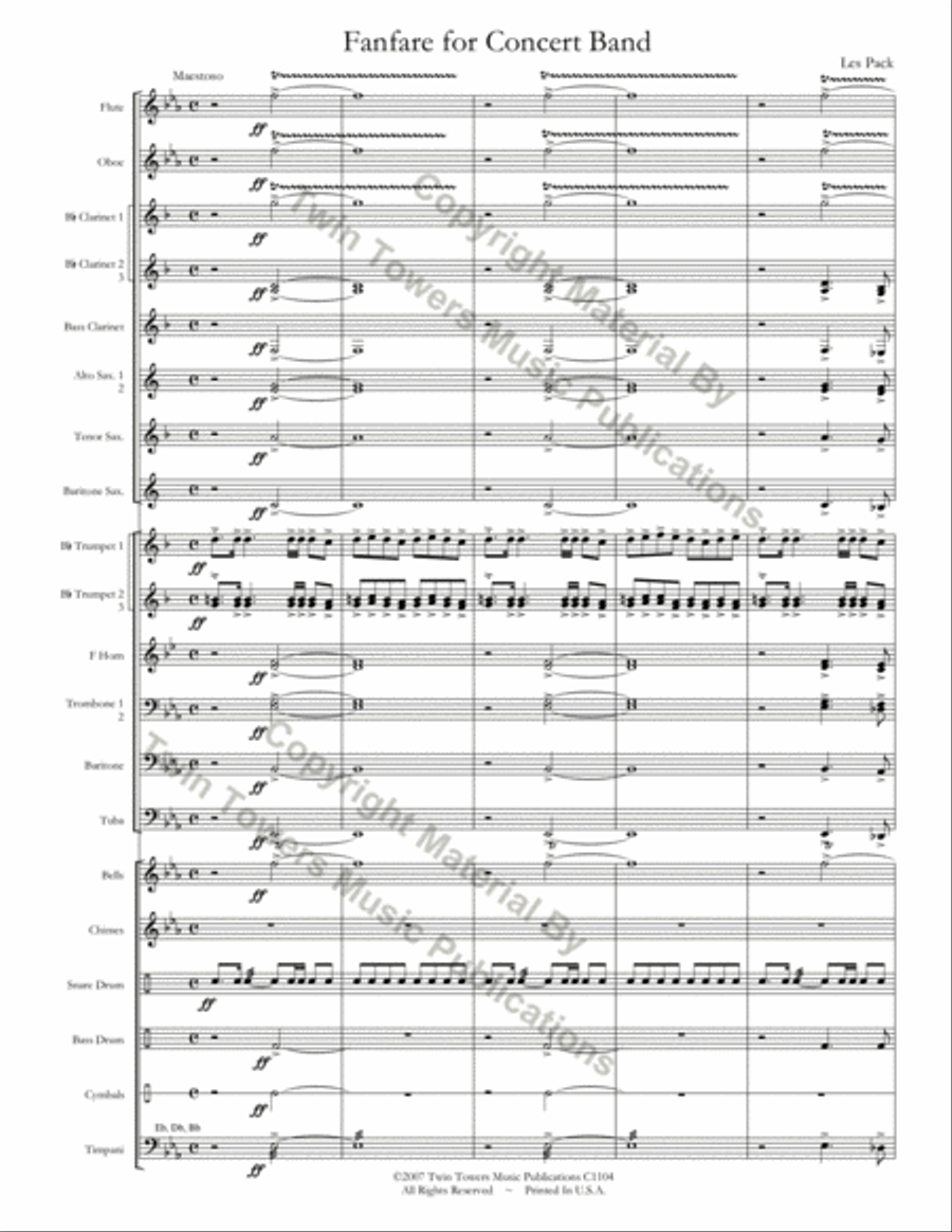 Fanfare for Band Concert Band scores gallery preview page 4