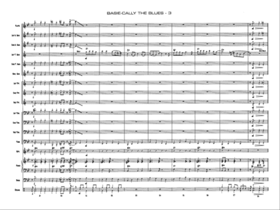 Basie-Cally the Blues: Score Jazz Ensemble scores gallery preview page 3
