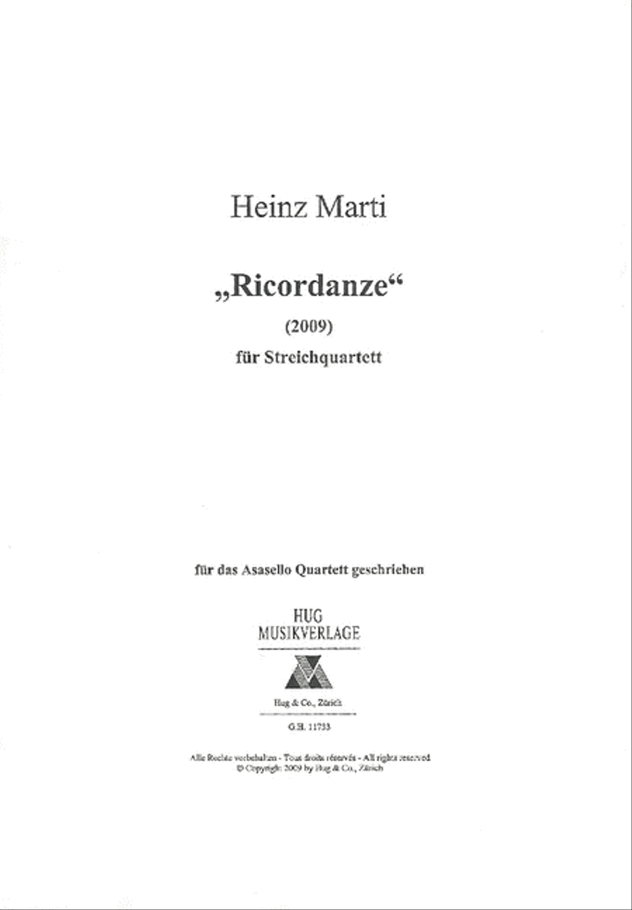 Ricordanze Set of Parts scores gallery preview page 1