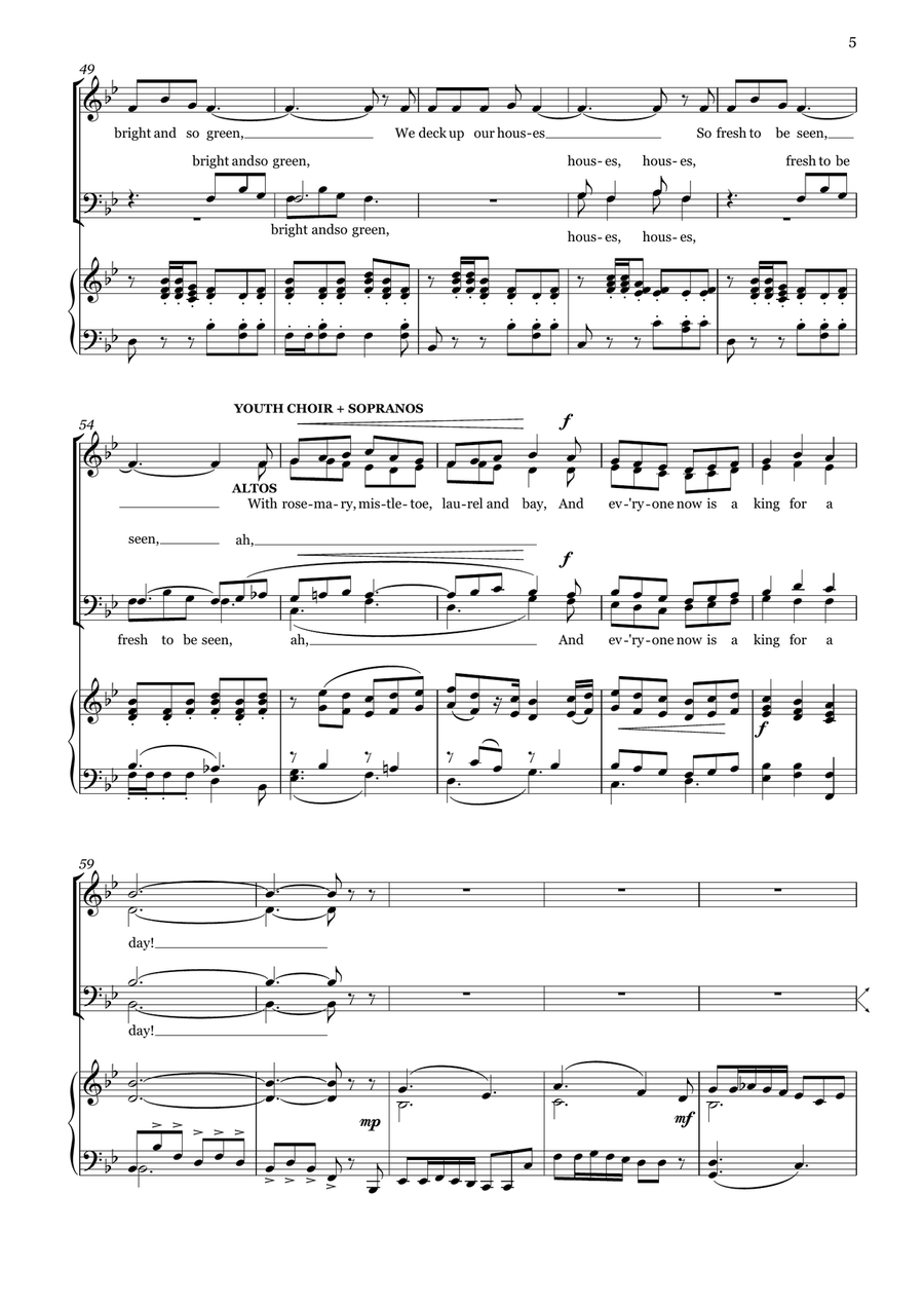 A Feast for Christmas (a seasonal entertainment for SATB & optional youth choir) 4-Part scores gallery preview page 6