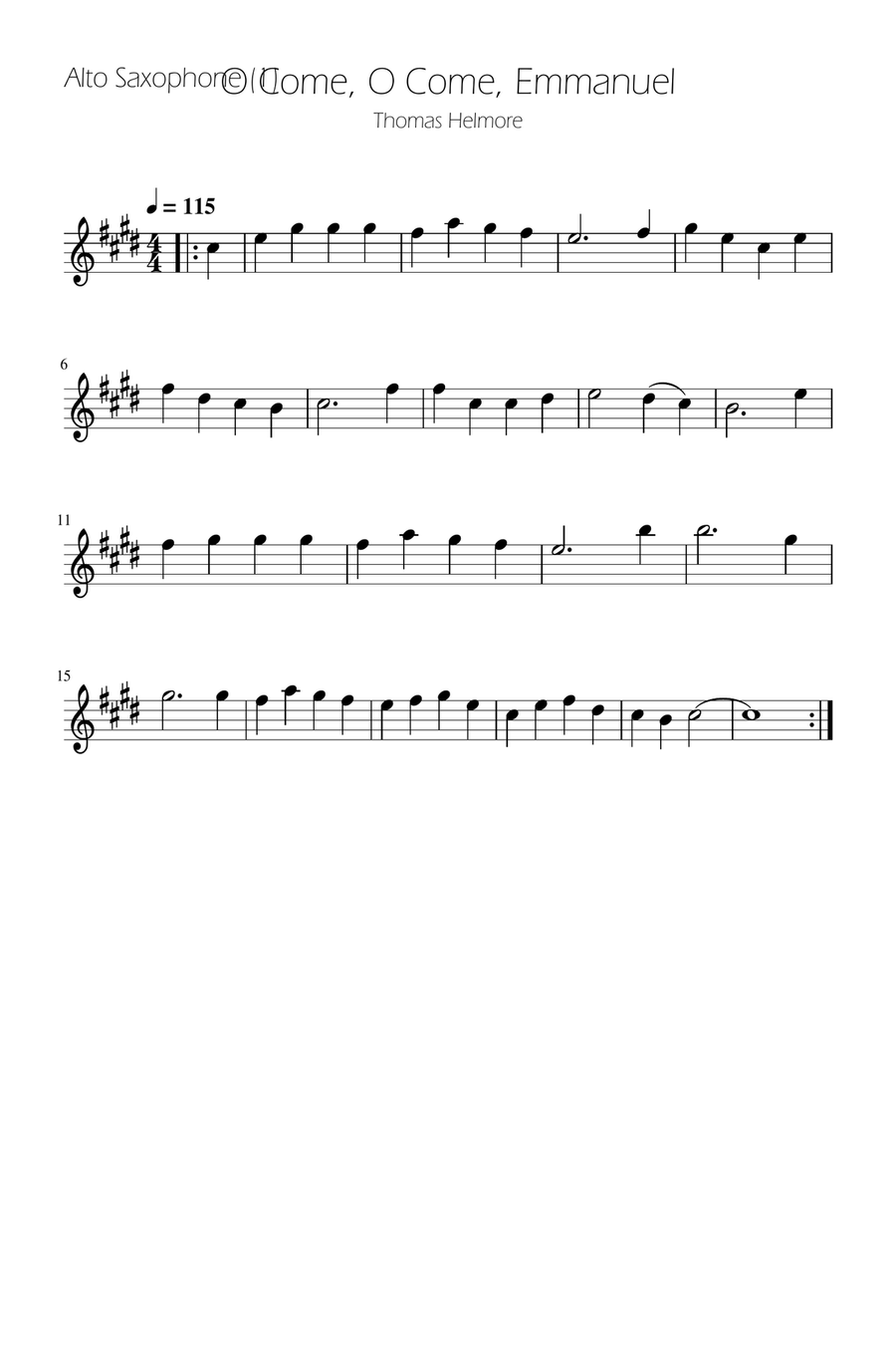 O Come, O Come, Emmanuel - Sax Duet AT Woodwind Duet scores gallery preview page 3