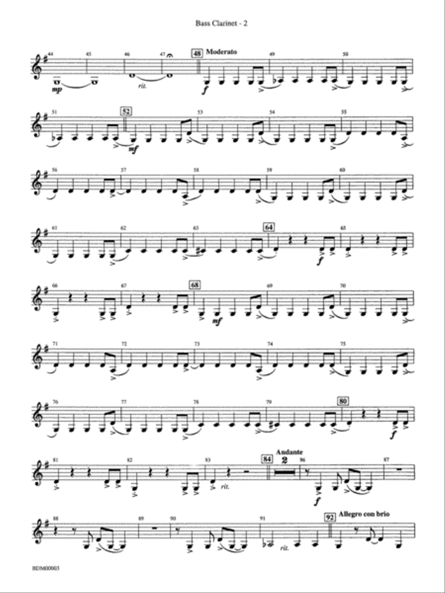 Overture de Argentina: B-flat Bass Clarinet Concert Band scores gallery preview page 2