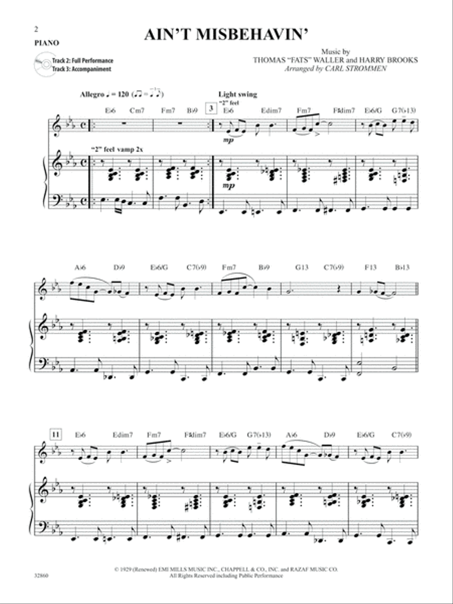 Instrumental Solos by Special Arrangement (11 Songs Arranged in Jazz Styles with Written-Out Improvisations) Piano scores gallery preview page 3