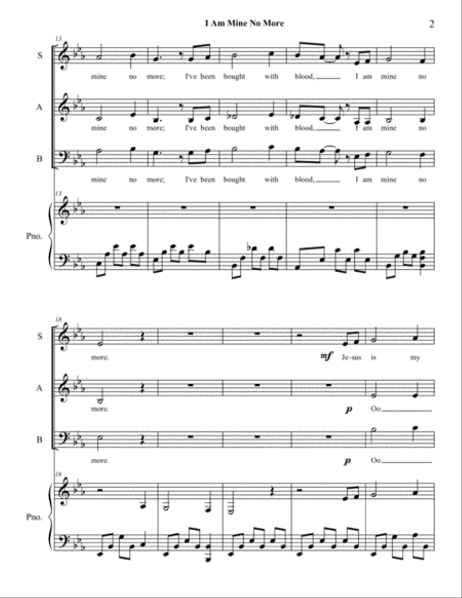 I Am Mine No More 3-Part scores gallery preview page 2