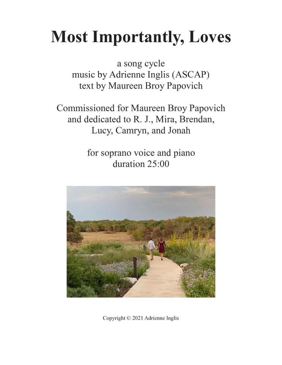 Most Importantly, Loves, a song cycle for soprano and piano Voice Solo scores gallery preview page 1