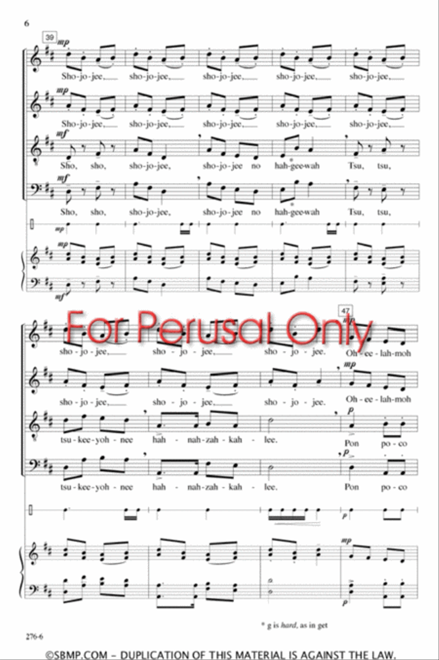 Shojojee - SATB Octavo 4-Part scores gallery preview page 6