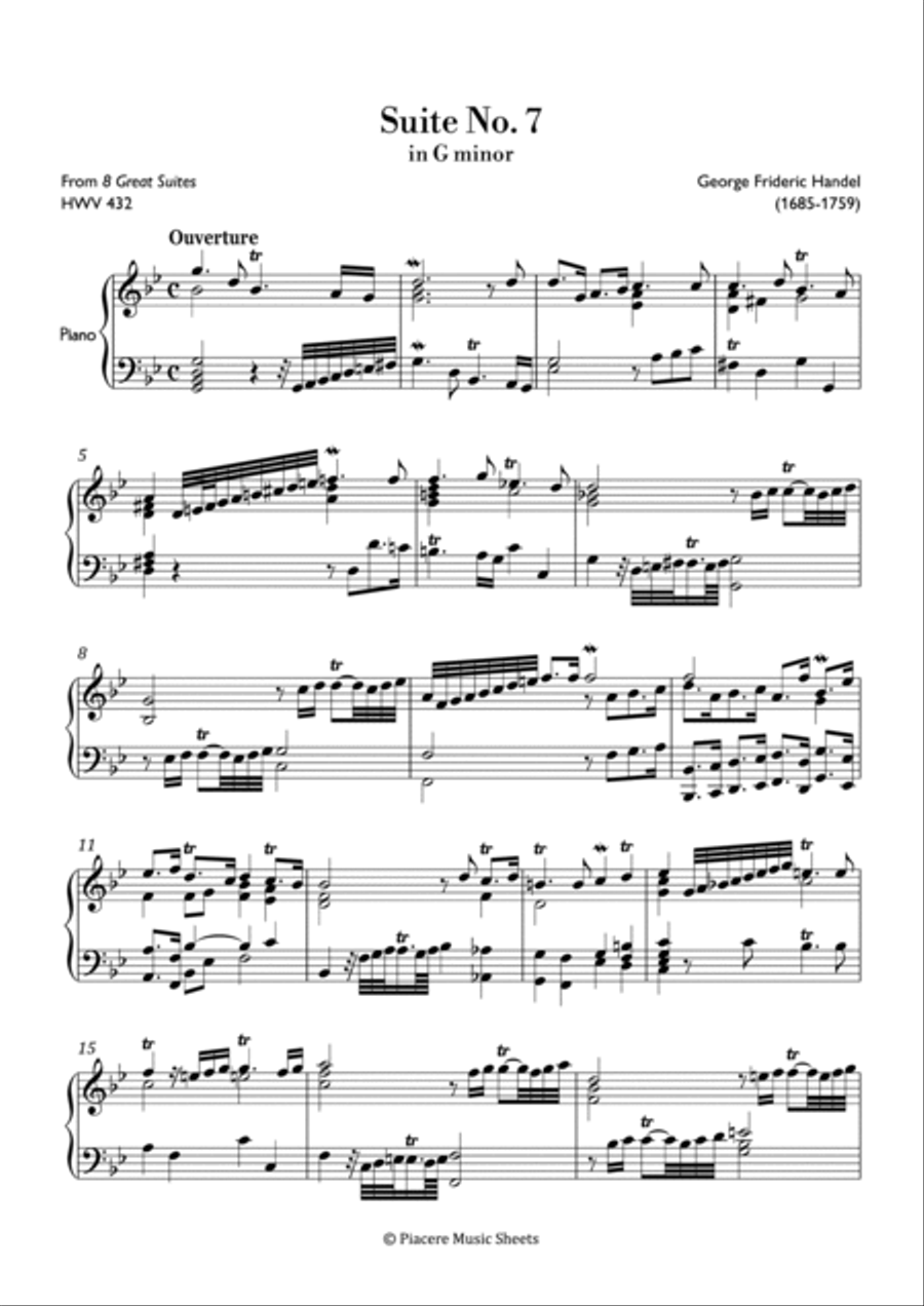 Handel - Suite No. 7 in G Minor - Intermediate Piano Method scores gallery preview page 2
