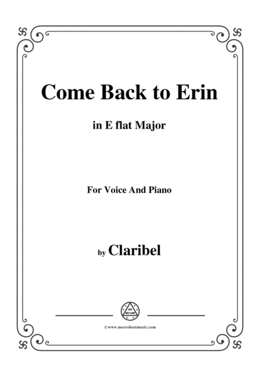 Claribel-Come Back to Erin,in E flat Major,for Voice and Piano image number null