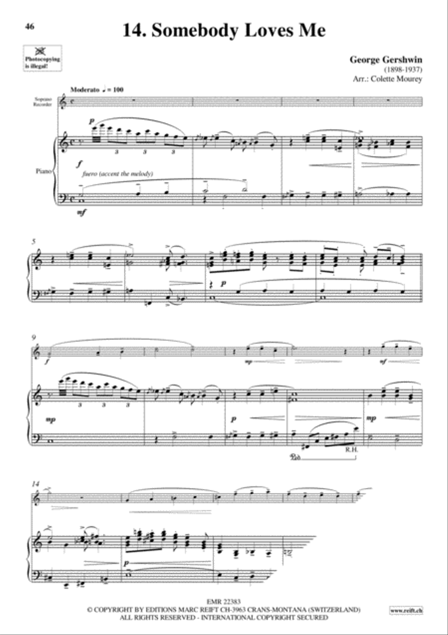 Gershwin 20 Greatest Hits Soprano Recorder scores gallery preview page 16