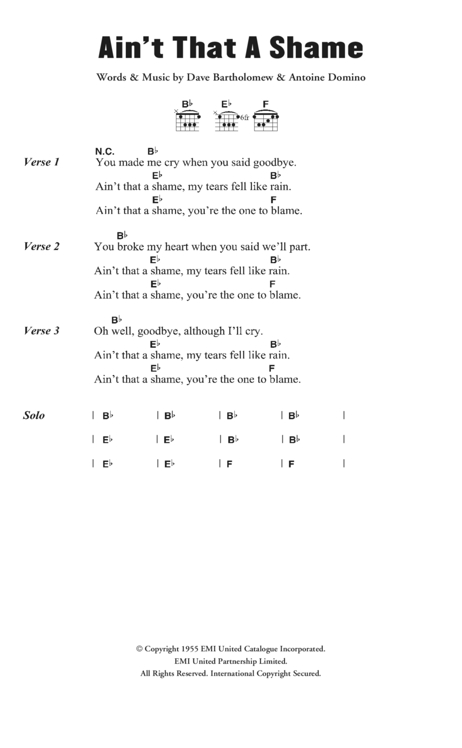 Ain't That A Shame Guitar scores gallery preview page 1