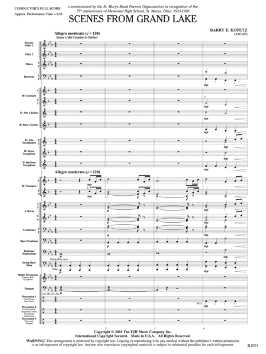 Scenes from Grand Lake: Score Concert Band scores gallery preview page 3