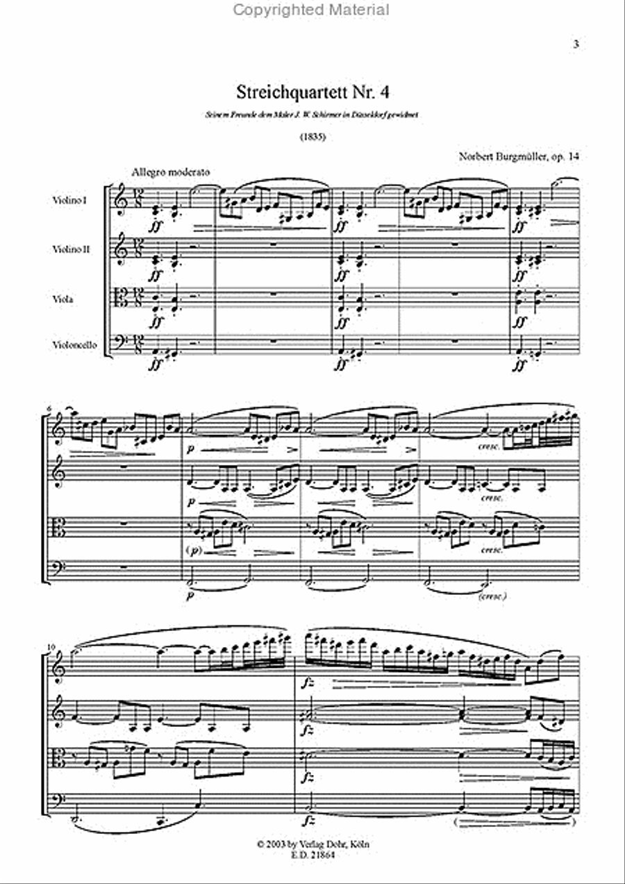 Streichquartett Nr. 4 a-Moll op. 14 (1835) String Quartet scores gallery preview page 2
