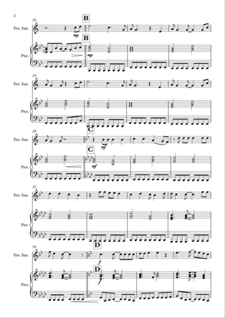 Heaven Is A Place On Earth Tenor Saxophone scores gallery preview page 2