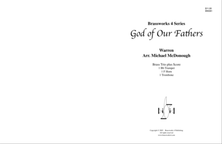 God of Our Fathers Brass Trio scores gallery preview page 1