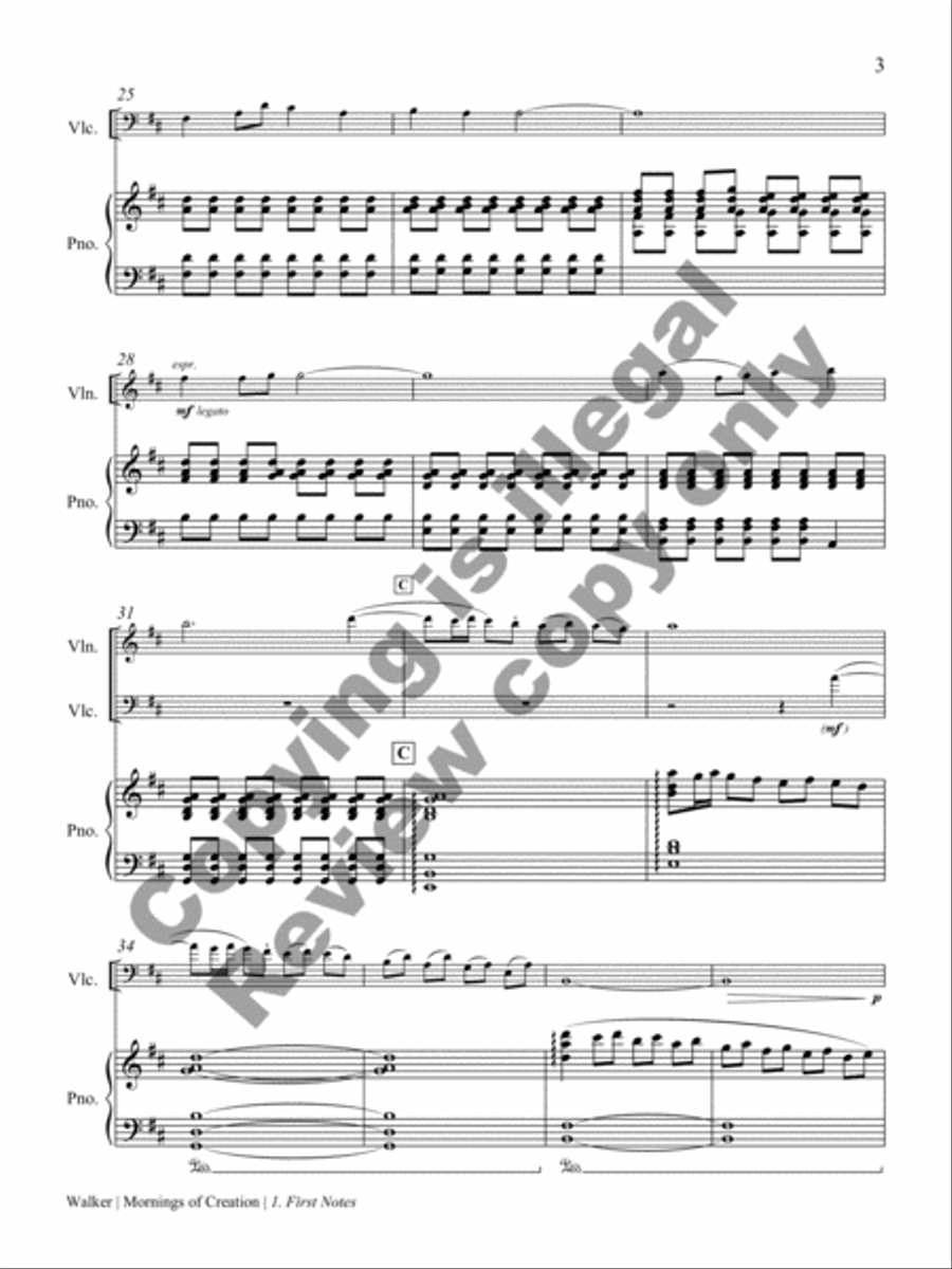 Mornings of Creation Piano Trio scores gallery preview page 25