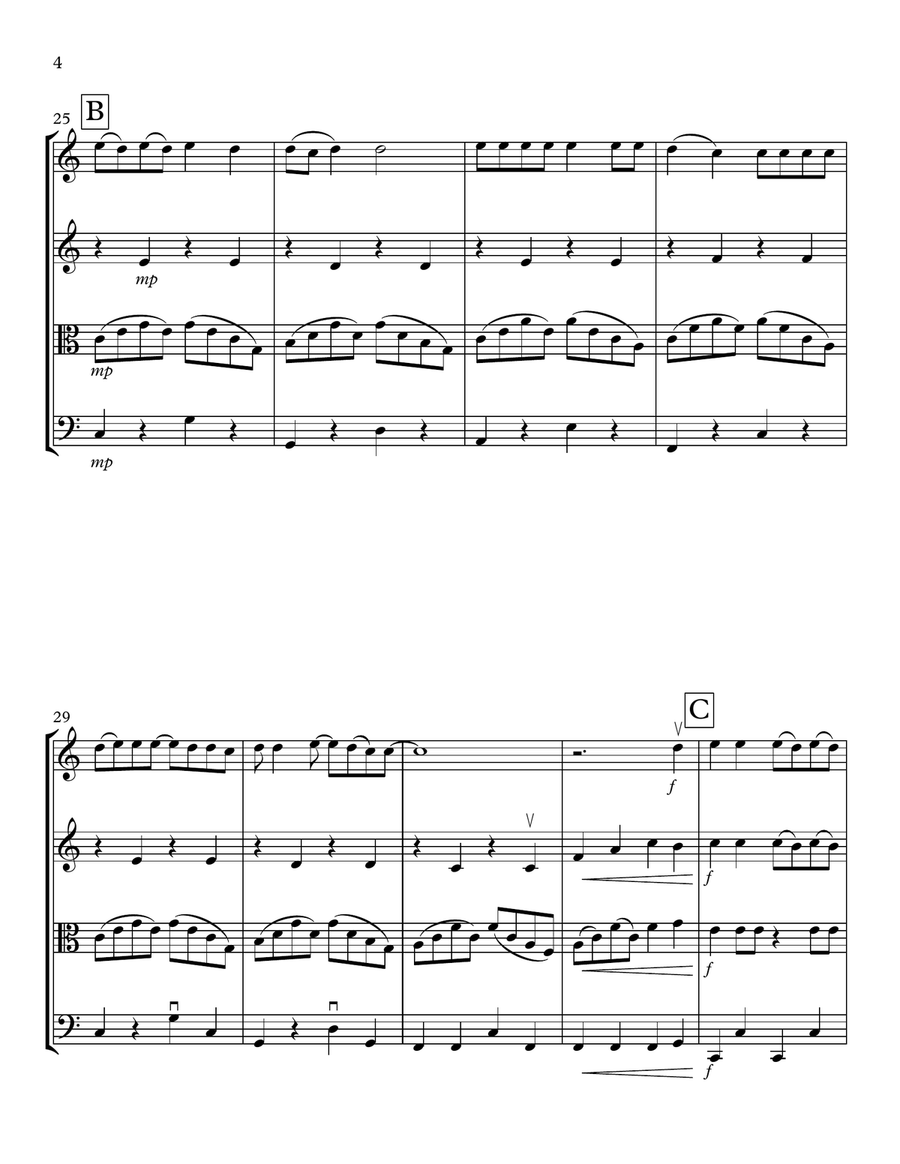 Wagon Wheel String Quartet scores gallery preview page 4