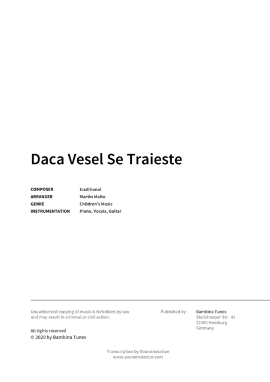 Daca Vesel Se Traieste Piano, Vocal, Guitar scores gallery preview page 2