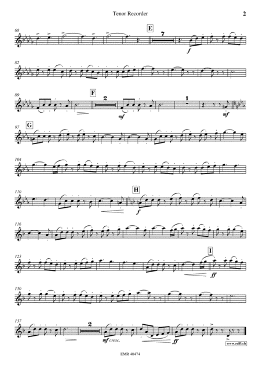 Johnny's March Tenor Recorder scores gallery preview page 3