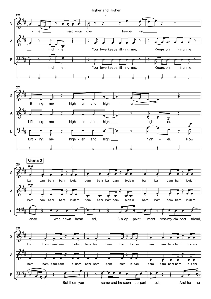 (your Love Has Lifted Me) Higher And Higher 3-Part scores gallery preview page 3