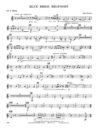 Blue Ridge Rhapsody: 1st F Horn