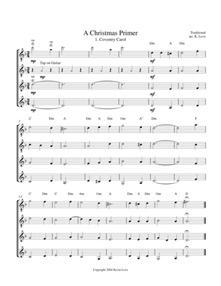 A Christmas Primer (Guitar Quartet) - Score and Parts