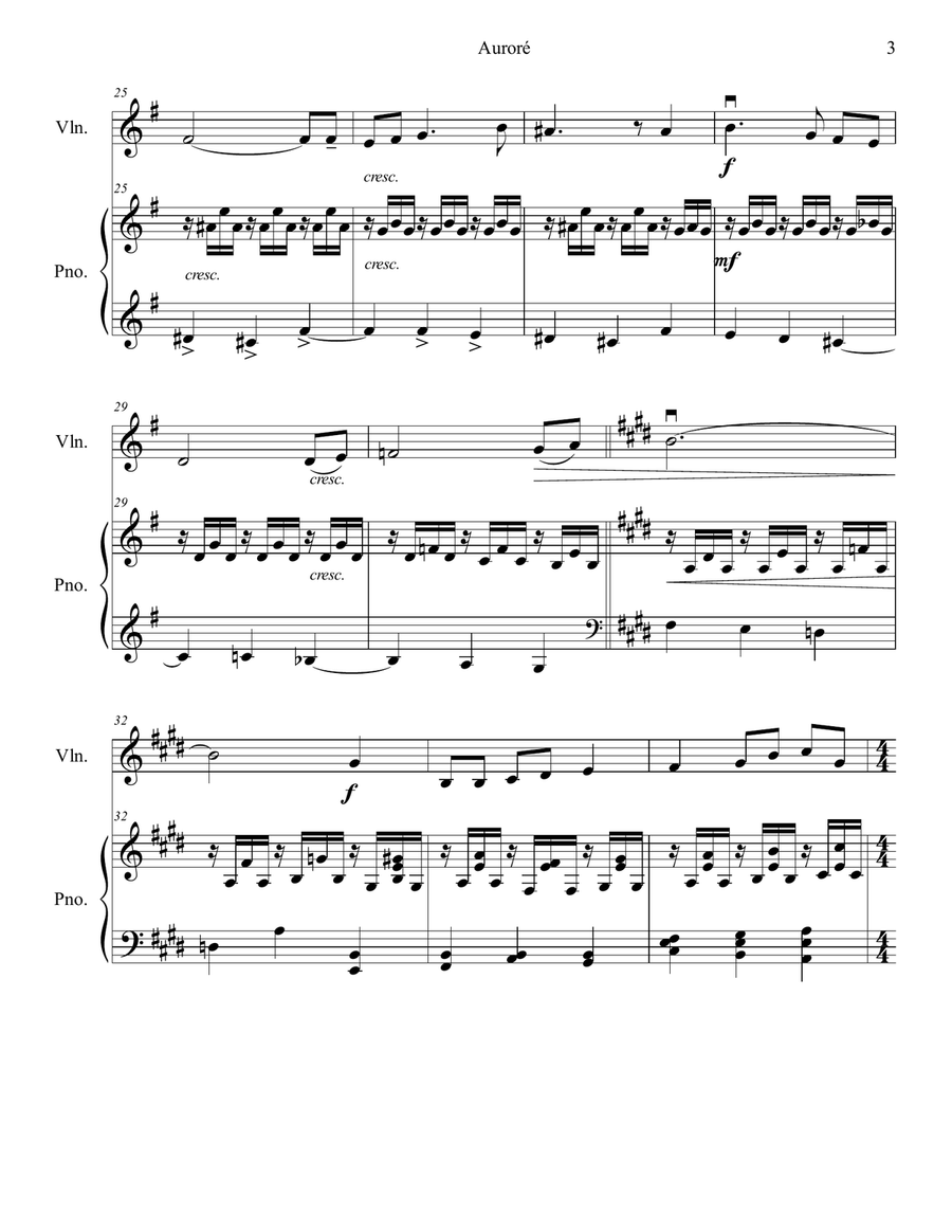 Auroré Violin Solo scores gallery preview page 3